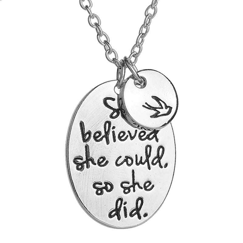She Believed She Could Necklace - whimsyandever