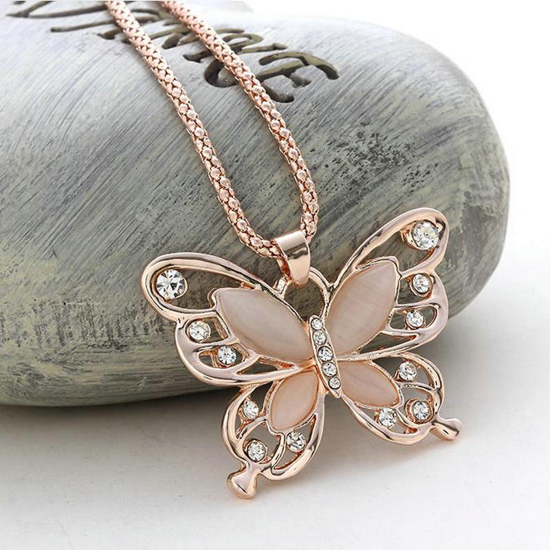 Rose Gold Butterfly Queen Necklace - whimsyandever