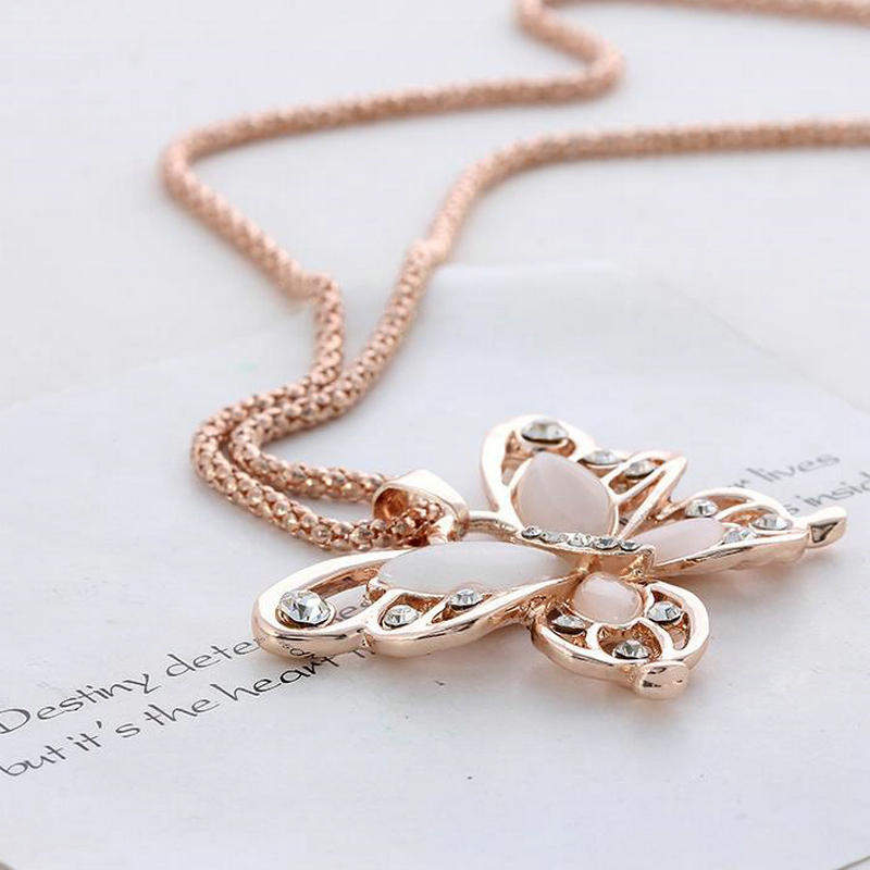 Rose Gold Butterfly Queen Necklace - whimsyandever