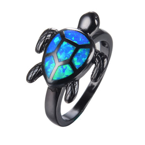 Turtle Blue Fire Opal Ring - whimsyandever