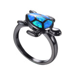 Turtle Blue Fire Opal Ring - whimsyandever