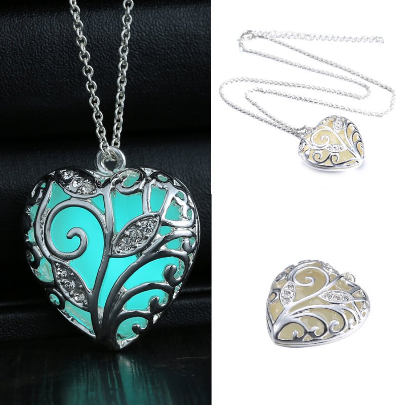 Glow In the Dark Heart Necklace - whimsyandever