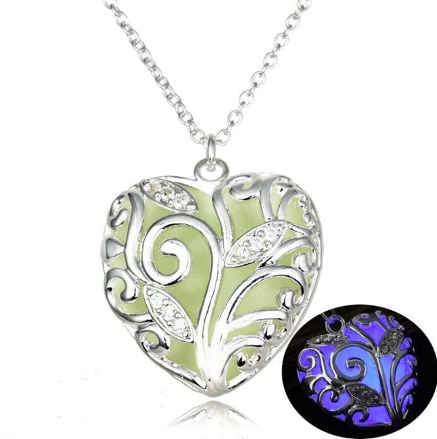 Glow In the Dark Heart Necklace - whimsyandever