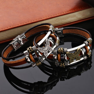 Butterfly Leather Charm Bracelet - whimsyandever