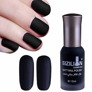 Bewitching Black Matte Fast-dry Nail Lacquer - whimsyandever