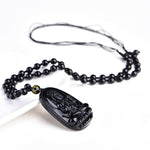 Black Obsidian Buddha Necklace - whimsyandever