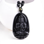 Black Obsidian Buddha Necklace - whimsyandever