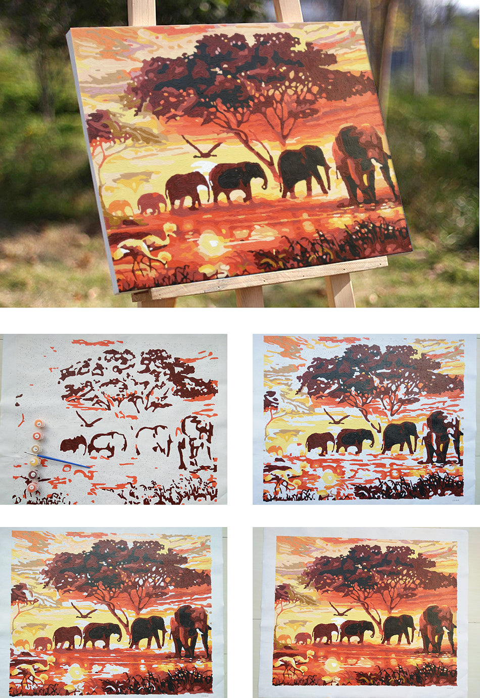 African Safari: Van-Go Paint-By-Number Kit - whimsyandever