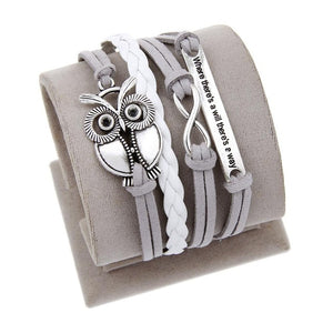 Antique Owl Leather Bracelet - whimsyandever