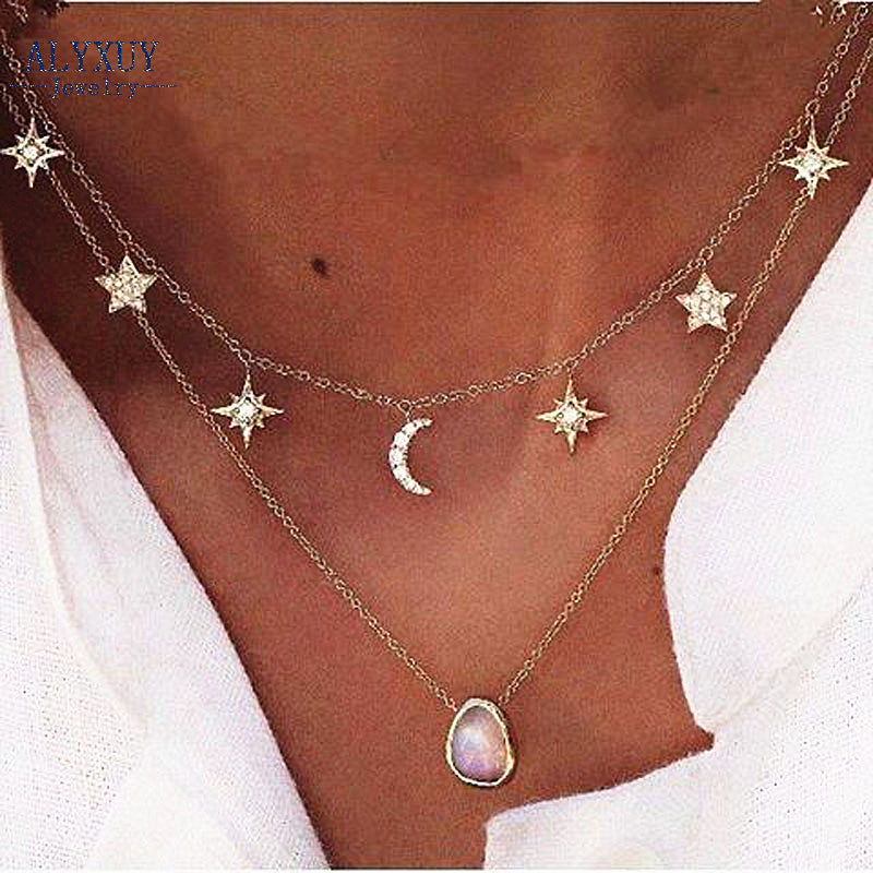 To The Moon and Stars Necklace - whimsyandever