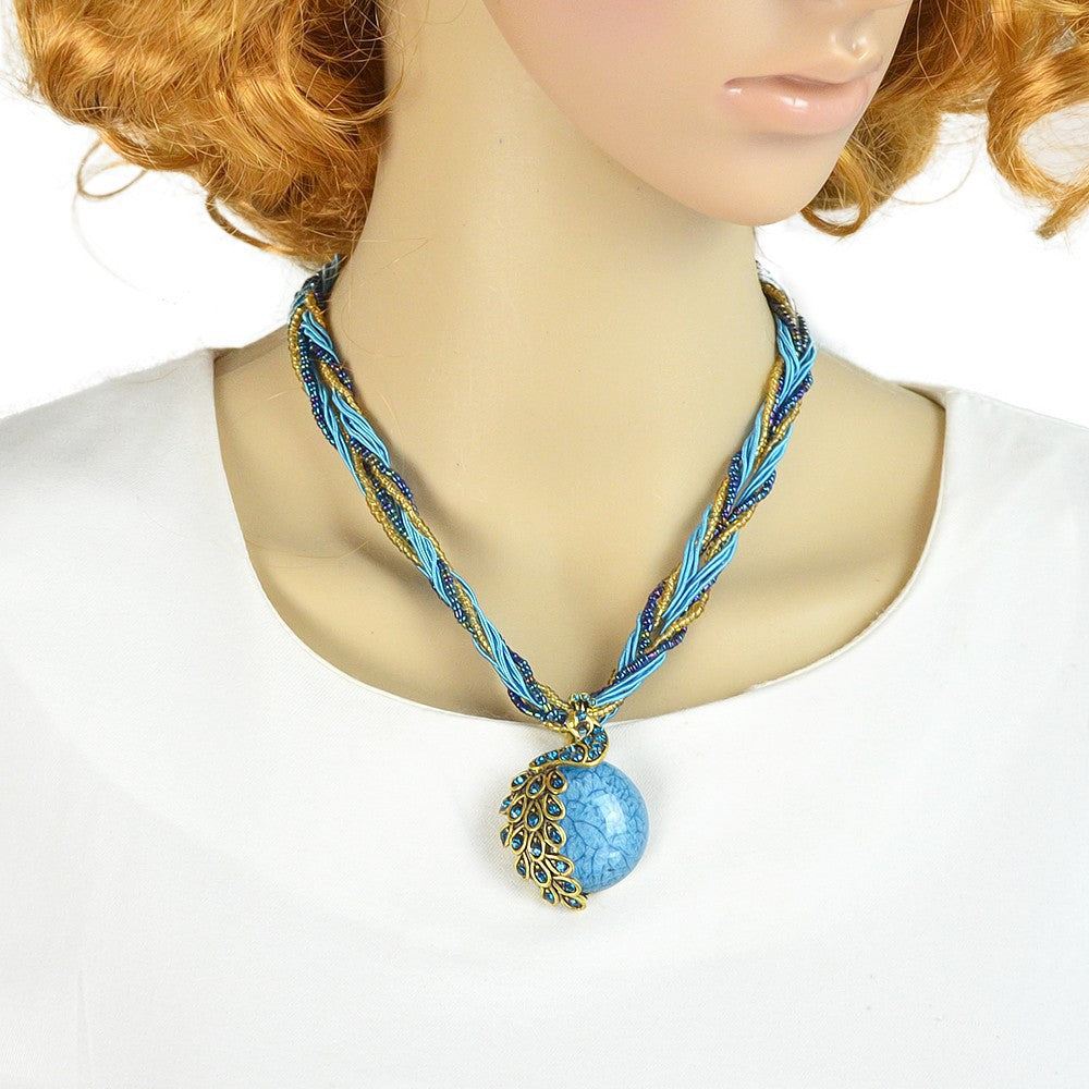 Peacock Feathers Necklace - whimsyandever