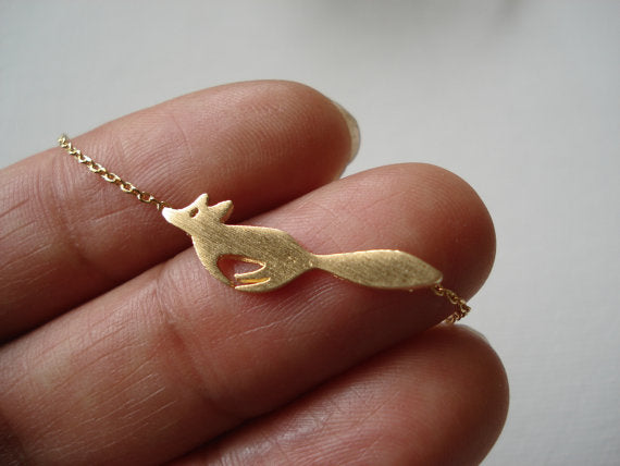 Running Fox Necklace - whimsyandever