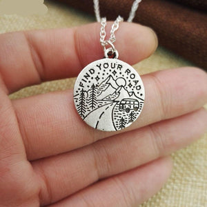 Find Your Road Mountain Necklace - whimsyandever